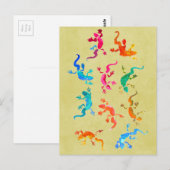 Niedliche Gecko-Eidechsenzeichnung Postkarte (Vorne/Hinten)