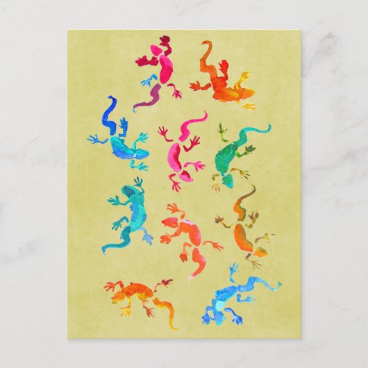 Niedliche Gecko-Eidechsenzeichnung Postkarte (Vorderseite)