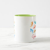 Niedliche Gecko-Eidechsenzeichnung Zweifarbige Tasse (Mittel)