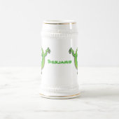 Niedliche Geckogrün-Grüße mit Bug-Cartoon Bierglas (Mittel)