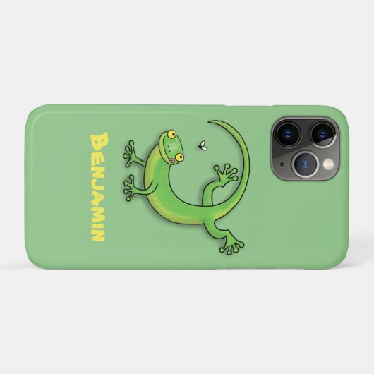 Niedliche Geckogrün-Grüße mit Bug-Cartoon Case-Mate iPhone Hülle (Rückseite (Horizontal))
