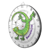 Niedliche Geckogrün-Grüße mit Bug-Cartoon Dartscheibe (Vorderseite rechts)