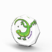 Niedliche Geckogrün-Grüße mit Bug-Cartoon Fotoblock (Rechts)