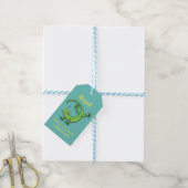 Niedliche Geckogrün-Grüße mit Bug-Cartoon Geschenkanhänger (Mit Garn)