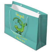 Niedliche Geckogrün-Grüße mit Bug-Cartoon Große Geschenktüte (Vorderseite Schrägansicht)