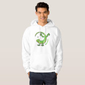 Niedliche Geckogrün-Grüße mit Bug-Cartoon Hoodie (Vorne ganz)