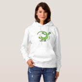 Niedliche Geckogrün-Grüße mit Bug-Cartoon Hoodie (Vorne ganz)