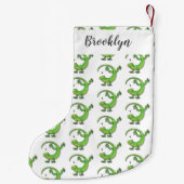 Niedliche Geckogrün-Grüße mit Bug-Cartoon Kleiner Weihnachtsstrumpf (Rückseite)