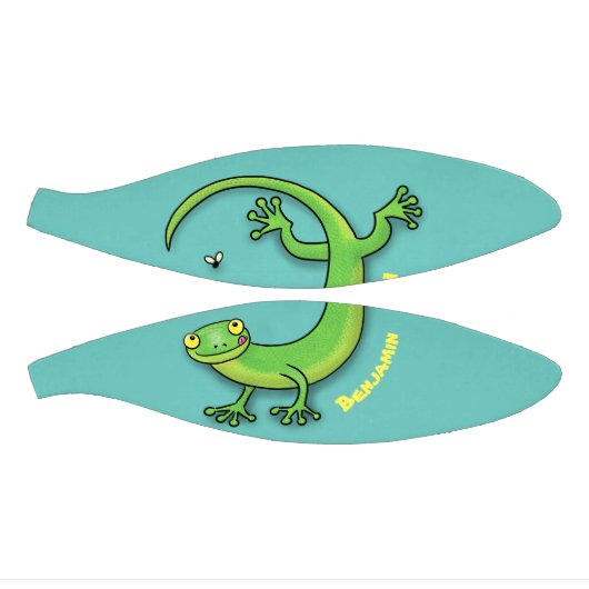 Niedliche Geckogrün-Grüße mit Bug-Cartoon Mini Basketball (Panele)