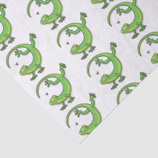 Niedliche Geckogrün-Grüße mit Bug-Cartoon Seidenpapier (Ausschnitt)
