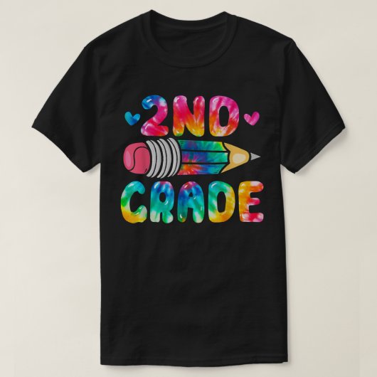 Niedliche Gefärbte Krawatte Funny Second Grade Hap T-Shirt (Design vorne)