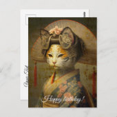 Niedliche Geishakkatze. Personalisiere. Postkarte (Vorne/Hinten)