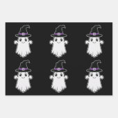 Niedliche Geister, die ein Hexenhasenmuster tragen Geschenkpapier Set (Vorderseite)