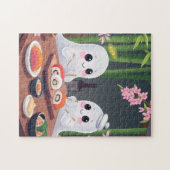 Niedliche Geister essen Sushi Puzzle (Horizontal)