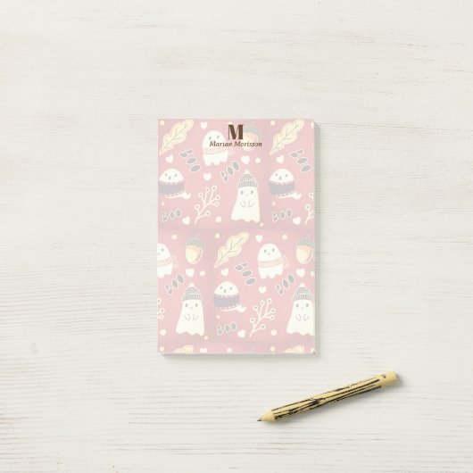 Niedliche Geister im Herbst Post-it Klebezettel (Auf Schreibtisch)