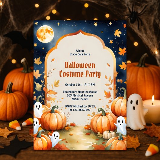 Niedliche Geister Kids Halloween Kostüm Party Einladung
