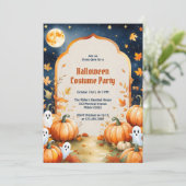 Niedliche Geister Kids Halloween Kostüm Party Einladung (Stehend Vorderseite)