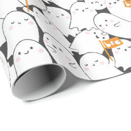 Niedliche Geister mit Booflaggen Geschenkpapier