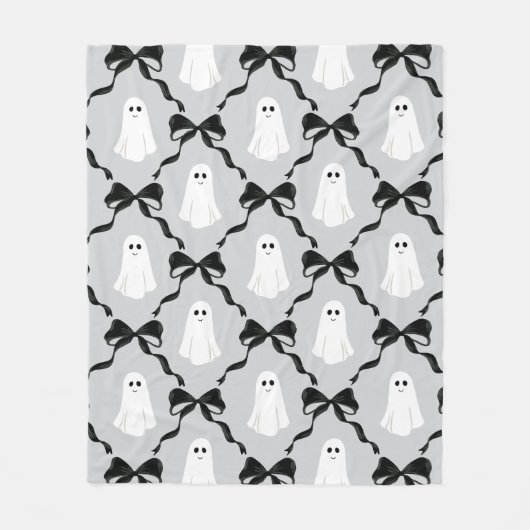 Niedliche Geister mit Coquette Black Bows Hallowee Fleecedecke (Vorderseite)