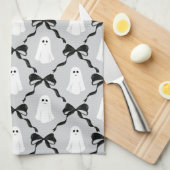 Niedliche Geister mit Coquette Black Bows Hallowee Geschirrtuch (Viertel Falte)