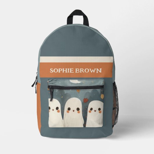 Niedliche Geister mit dem Namen Whimsical Hallowee Bedruckter Rucksack (Vorderseite)