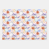 Niedliche Geister mit Pumpkins Halloween Geschenkpapier Set (Vorderseite 3)