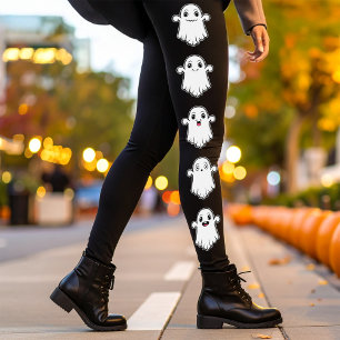 Niedliche Geister mit verschiedenen Ausdrücken Hal Leggings