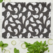 Niedliche Geister Schwarzes Halloween Küchentuch (Gefaltet)