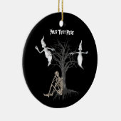 Niedliche Geister Skeletton Halloween-Ornament Keramikornament (Rechts)