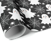 Niedliche Geister | Spinnen | Spider Webs Hallowee Geschenkpapier (Rolleneckpunkt)