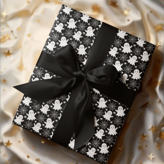 Niedliche Geister | Spinnen | Spider Webs Hallowee Geschenkpapier