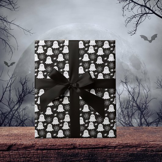 Niedliche Geister | Spinnen | Spider Webs Hallowee Geschenkpapier