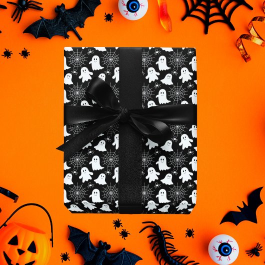 Niedliche Geister | Spinnen | Spider Webs Hallowee Geschenkpapier