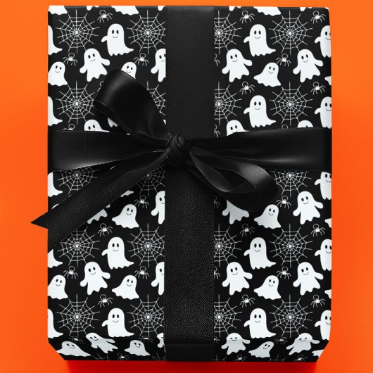 Niedliche Geister | Spinnen | Spider Webs Hallowee Geschenkpapier