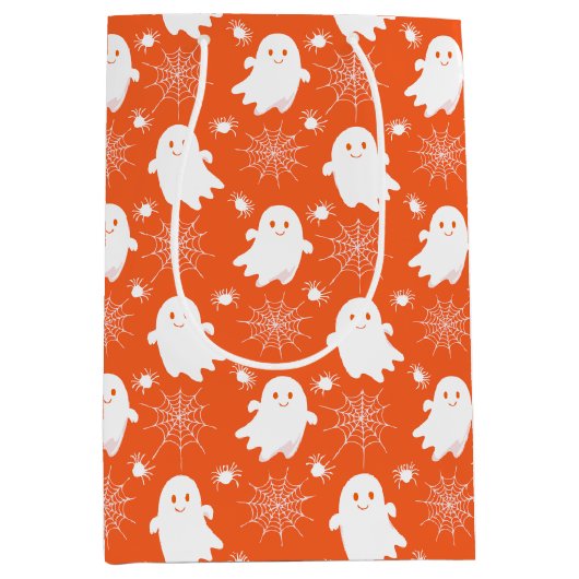 Niedliche Geister | Spinnen | Spider Webs Hallowee Mittlere Geschenktüte (Vorderseite)
