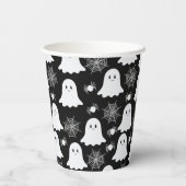 Niedliche Geister | Spinnen | Spider Webs Hallowee Pappbecher (Rückseite)