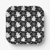 Niedliche Geister | Spinnen | Spider Webs Hallowee Pappteller (Vorderseite)