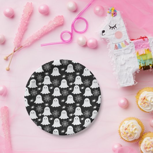 Niedliche Geister | Spinnen | Spider Webs Hallowee Pappteller (Party)