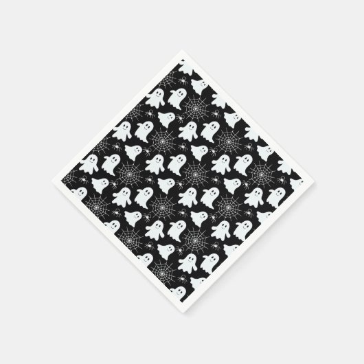 Niedliche Geister | Spinnen | Spider Webs Hallowee Serviette (Ecke)