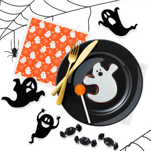 Niedliche Geister   Spinnen   Spider Webs Hallowee Serviette
