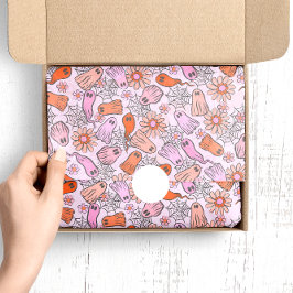 Niedliche Geister und Blume Pattern Halloween Seidenpapier