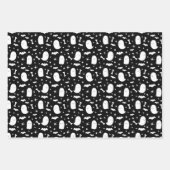 Niedliche Geister und Fledermäuse Orange Halloween Geschenkpapier Set (Vorderseite 3)