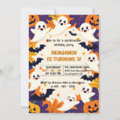 Niedliche Geister und Jack-O'-Lantern Halloween Einladung (Vorderseite)