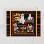 Niedliche Geister und Monster Spooky Halloween Postkarte (Vorne/Hinten)