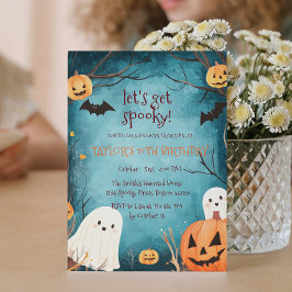 Niedliche Geister und Pumpkins Halloween Geburtsta Einladung