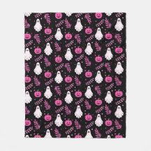 Niedliche Geister und rosa Kürbis Halloween