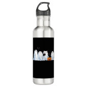 Niedliche Geister und Schwarze Katzen Halloween - Edelstahlflasche (Vorderseite)