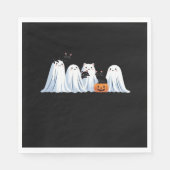 Niedliche Geister und Schwarze Katzen Halloween - Serviette (Vorderseite)