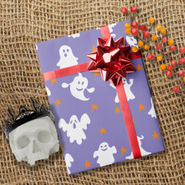Niedliche Geister und Sternenmuster Halloween Geschenkpapier