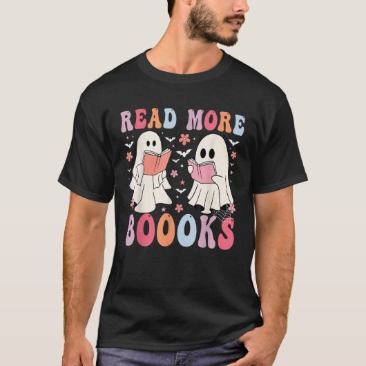 Niedliche Geisterbücher lesen Mehr Bücher Witzige  T-Shirt (Vorderseite)